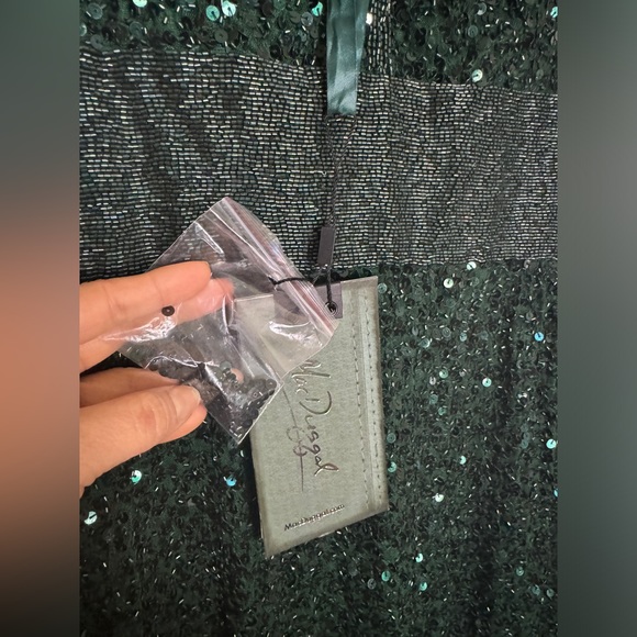 💚 NWT! Mac Duggal Emerald Sequin & Bead Dress - Picture 14 of 15
